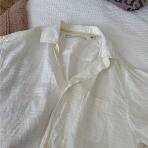 Caribbean Men's plaid linen Button Down Shirt